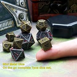 Haxtec 10mm Mini Metal Dice Set Small Metal DND