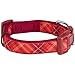 Blueberry Pet 7 Patterns Soft & Comfy Scottish Aileen Red Plaid Tartan Style Designer Padded Adjustable Dog Collar, Large, Neck 18