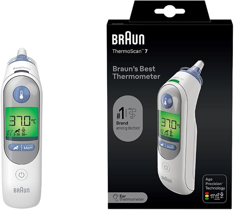 Braun ThermoScan 7 Ear Thermometer Age Precision Colour Display