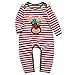 Baby Boys Girls Long Sleeve Christmas Striped Red Nose Reindeer Romper Jumpsuit (70(0-6M), A)