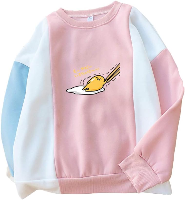 MLOjhfne Gudetama Pullover Personality Printed Round Neck Pullover Leisure Comfortable Sweatshirts