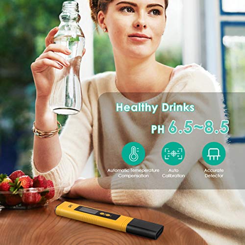Lambow Digital PH Meter, PH Meter 0.01 PH High Accuracy Water Quality Tester with 0-14 PH Measurement Range for Household Drinking, Pool and Aquarium Water PH Tester Design with ATC - Thumbnail 6