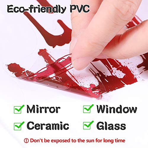 Halloween Window Clings, Bloody Handprint Footprint, 12 Sheets 130 PCS Halloween Window Decorations, Halloween Wall Decor, Halloween Window Stickers for Vampire Zombie, Spooky Window Stickers