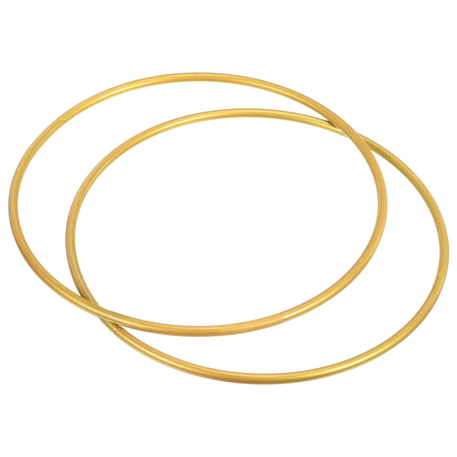 PATIKIL 6 Inch Round Metal Floral Hoop, 2 Pcs Gold Wreath Macrame Frame for Wedding Geometric Decor Party Wall Hanging, Gold Tone