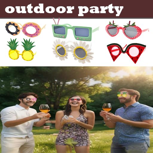 6pcs Hawaiian Party Sunglasses Funny Glasses Pairs Luau Party Sunglasses Party Favors for Summer Pool Beach Luau Theme Party Accessories Tropical Sunglasses Novelty Party Glasses Photo Booth Props