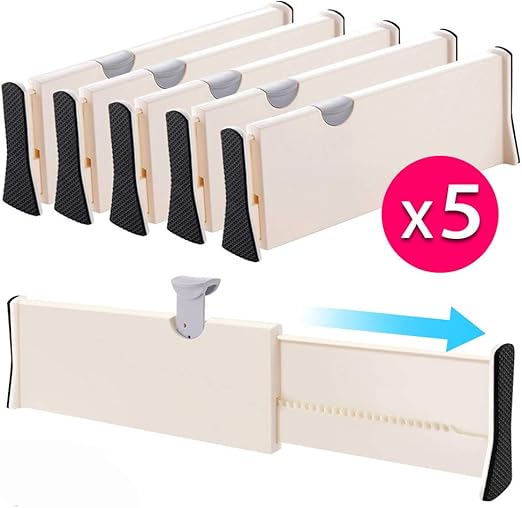 Amazon Com Drawer Dividers Organizer 5 Pack Adjustable