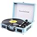 ZasLuke SG-40 3-speed Suitcase Vintage Stereo Turntable Vinyl MP3 Record Player Support Bluetooth Speaker PHONO/AUX USB/SD