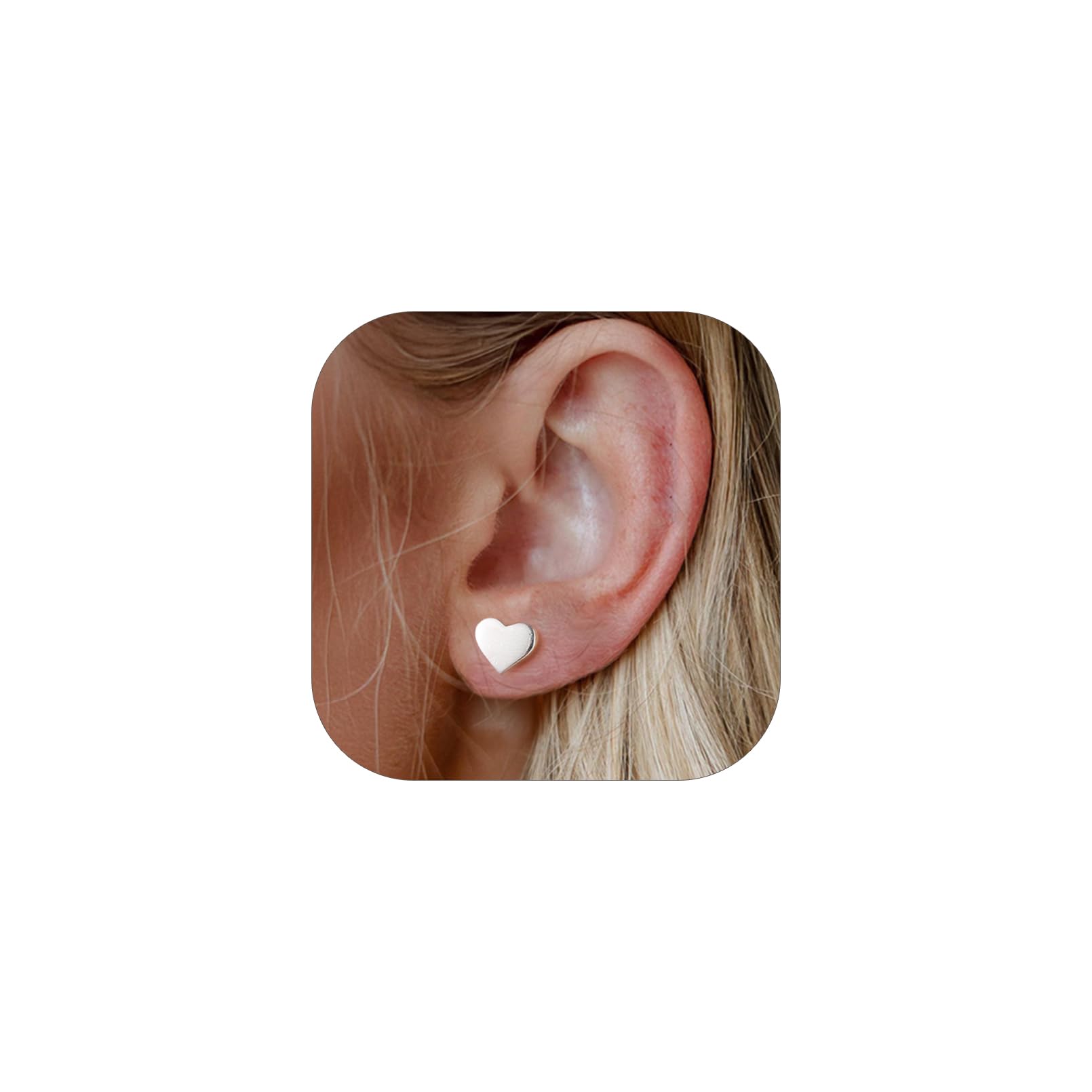 ChicSilver Sterling Silver Earrings for Women 925 Silver Small Heart Stud Earrings Delicate Romantic Gifts for Valentines Day Mothers Day