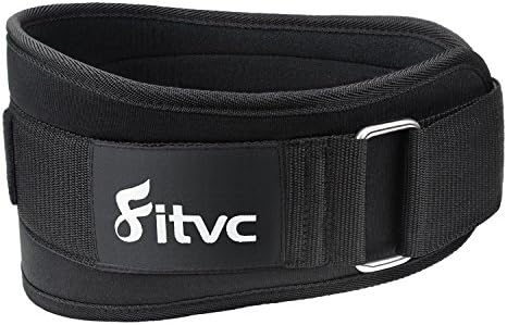 FITVC Weight Lifting Belt - 6" High Performance Heavy Duty Core Weightlifting Back Support Black -S