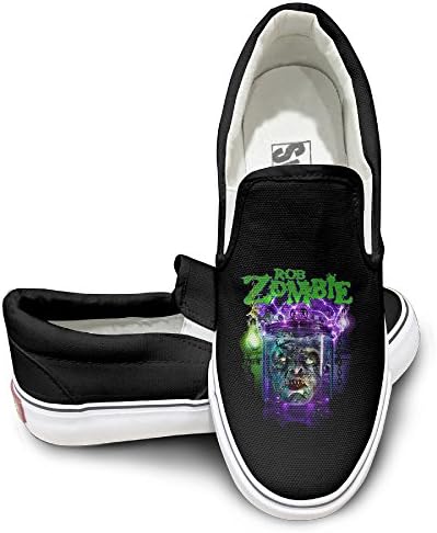 Harriy Rob Zombi Unisex Slip-on Flat Canvas Sneaker Shoes 39 Black