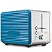 BELLA (14095) Linea Collection 2 Slice Toaster with Extra Wide Slot & Custom Settings, Teal