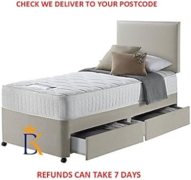 Custombeds Limited Single Divan Bed With Mattress Headboard