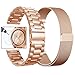 Valkit for Galaxy Watch (42mm) Bands, Rose Gold Sets, 20mm Stainless Steel Band + Mesh Loop Strap Replacement Metal Band Bracelet Sets, Compatible Samsung Galaxy Watch 42mm, 2-Pack, Rose Gold