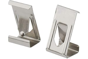 TBWHL 3D Prtiner Glass Bed Clips Swiss Metal Small Picture Photo Frame Spring Turn Clip Hanger Silver Tone 1inchx0.55Inch/26mmx14mm 50pcs …