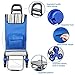 2019 Upgraded Folding Shopping Cart Stair Climbing Cart with Quiet Rubber Tri-Wheels Grocery Utility Cart with Wheel Bearings & Platform for Laundry Basket Loading