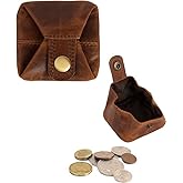 Jajmo Legacy Premium Leather Coin Pouch - Compact Change Holder and Mini Pocket Wallet for Men & Women - Pack of 1