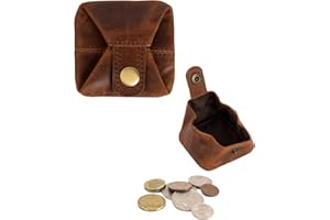 Jajmo Legacy Premium Leather Coin Pouch - Compact Change Holder and Mini Pocket Wallet for Men & Women - Pack of 1