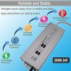 NISICO 24V LED Power Supply 200W Low Voltage