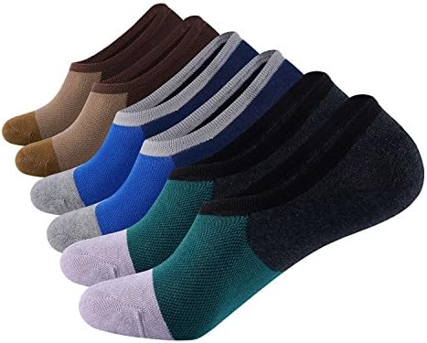 No Show Socks 6 Pairs for Mens Womens Non Slip Boat Liner Low Cut Loafer Socks