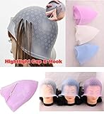 Pro Salon Silicon Reusable Hair Colouring Hairdressing Highlighting Dye Frosting Cap & Free Hook Random Color
