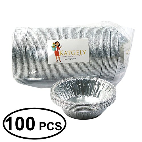 Katgely 7 Oz Aluminum Casserole Pot Pie Pans (Pack of 100)