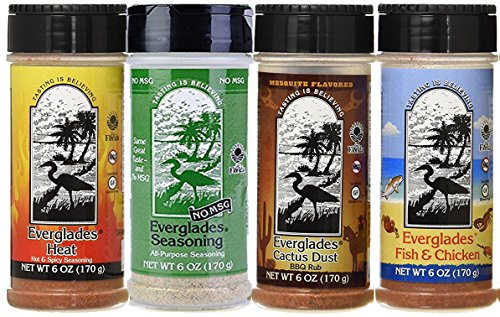 Everglades Seasoning No MSG Sampler Cactus Dust Heat Fish & Chicken Rub 6 Oz Bottles 8 Oz All Purpose