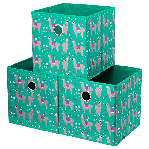 HSDT| Boîte De Rangement, 25,4 x 25,4 x 25,4 cm, Pliable, Tissu, 1 Trou Métallique, Compatible Avec Cube Organizer, Pour Organiser L'encombrement, (Lot De 3) QY-SC16-3