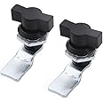 WJSKDQ 2pcs Thumb Operated Offset Cam Lock Thumb Cam Lock for Machine Cabinet Drawer Black_1