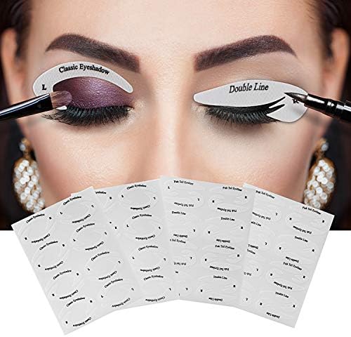 New Eye Makeup Fast Eyeliner & Eyeshadow Non-Woven Stencil Stickers, 6 Styles for Eyeliner + 4 Styles for Eyeshadow Set Profession Classic Quickly Makeup Guide Template Cosmetic Tools