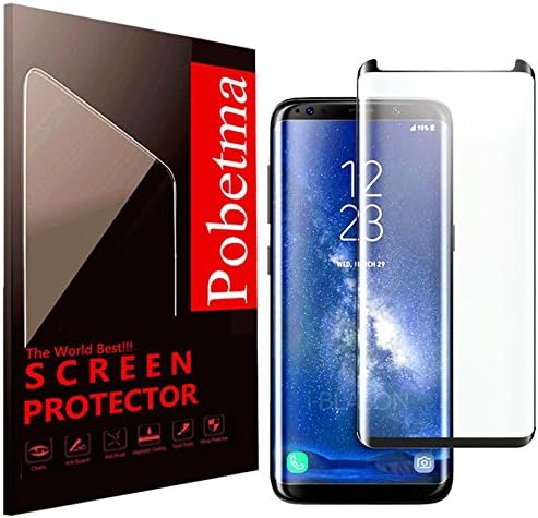 Pobetma Galaxy S8 Plus Case Friendly, 3D Coverage, No Bubble Pet HD Screen Protector Film for Samsung Galaxy S8 Plus - Black - 3 Piece