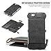 For iPhone 6 6s Case, FLOVEME Vintage 2 in 1 Zipper Magnetic Wallet Leather 18 Card Slots Handbag Full Protection Flip Pouch Kickstand Cover Holder for Apple iPhone 6 6s 4.7 inch - Black