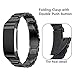 CHC Fitbit Charge 2 Accessory Band, Solid Stainless Steel Bracelet Wristband for Fitbit Charge 2 Smart Fitness Watch - Black
