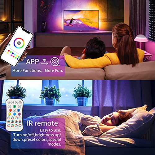 JMKMGL WiFi Smart Led Strip Lights,65.6ft APP Control Light Strips Work with Alexa and Google Assistant,5050 RGB Music Sync Color Changing Led Lights for Bedroom Home TV Parties with ETL FCC