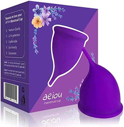 Menstrual Cup New Design with Free Bag(L,Purple)