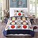 MarCielo 2 Piece Kids Bedspread Quilts Set Throw Blanket for Teens Boys Bed Printed Bedding Coverlet, Twin Size, Blue Basketball Football Sports, American Football (Twin)