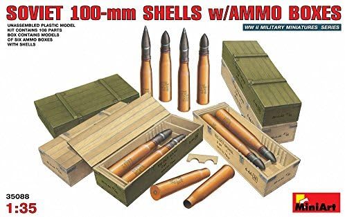 1/35 Soviet 100 mm shells and ammunition box set