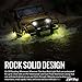 OPT7 Aura 4pc RGB LED Rock Lights w/soundsync Bluetooth App Control - Dimmer Strobe Fade IP67 Waterproof pods for Offroad, Crawling, Climbing