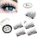 Dual Magnetic Eyelashes, Ultra Thin 0.25mm 3D Fiber Reusable Best Fake Lashes For Women Girls Makeup Natural Look - No Need Glue (4 pieces)