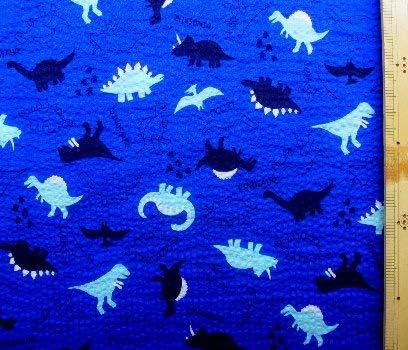 Amazon 40cm単位で販売 リップル生地 サッカー生地 かわいい 恐竜たち 花紺 綿100 生地幅 約108cm 可愛い サウルス 布 浴衣 ゆかた 甚平 ジンベイ じんべえ パジャマ 夏素材 ベビー キッズ ハンドメイド 手芸 ピロル 布 生地 通販