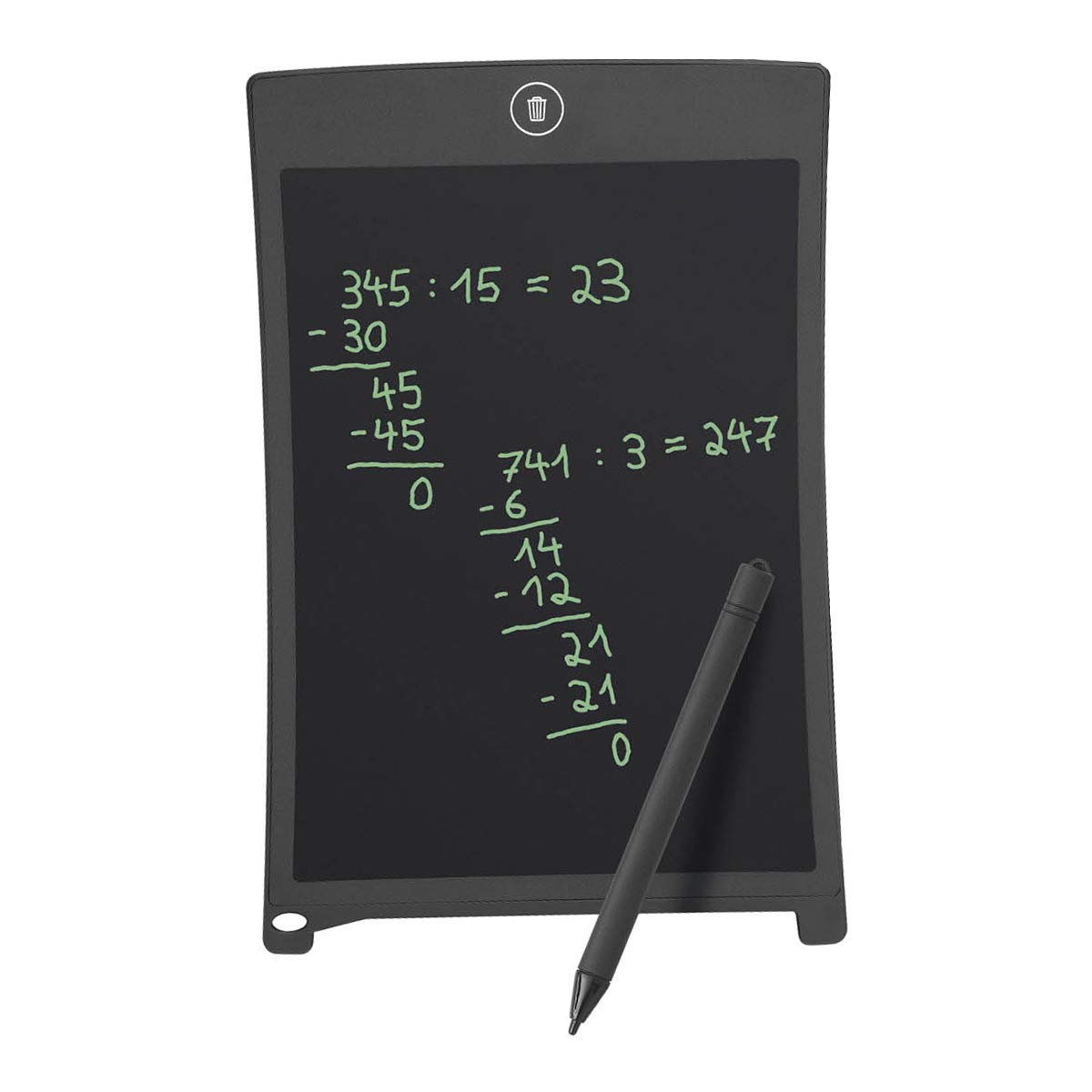 Wedo 66908501 LCD Writing and Drawing Board with Pen Magnetic Strip Electronic Erasing 14.3 x 0.4 x 21.9 cm Black