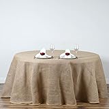 Efavormart Fine Rustic Burlap Tablecloth Round 120