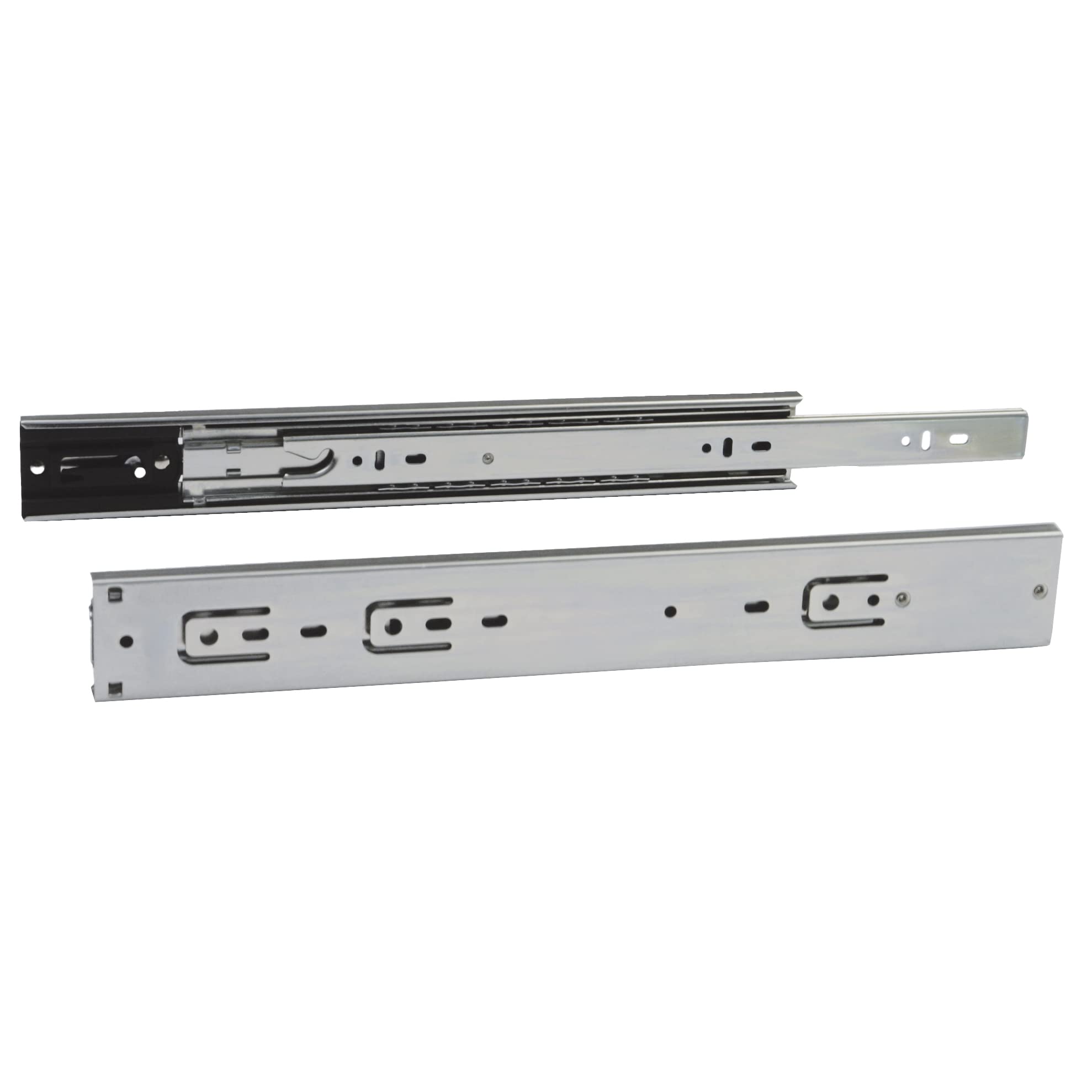 Amig - Set of 2 Sliding Rails Mod.36 Galvanised Steel for Furniture Drawers, Drawers or Cabinets | Full Removal with Self-Locking | Load Capacity: 30 kg/Pair | Dimensions: 500 x 45 mm