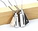 Couples Necklace with Rectangle Titanium Stainless Steel Pendant,His & Hers Matching Set Lovers Gift(Love Devotion)
