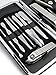 HBY Stainless Steel New Grooming Set Kit, 12pcs Precise Ergonomic Different Tools, Nails Clippers, Tweezer, Blackhead & Blemish Remover, with a Brown PU Leather Case for the Tools