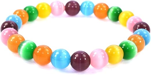 Jan Dee Bracelet En Pierre œil De Chat Multicolore 8 Mm Amazon Fr Vetements Et Accessoires