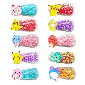 Hair Clips for Girls Pikachu, Cute Anime Pocket Monster Pikachu Pattern Snap Hairpin Cartoon Design Teenagers Hairpin…
