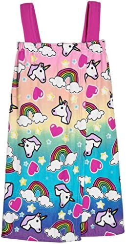 L C Boutique Girls Unicorn Spa Wrap Swim Cover-up Bathrobe Adjustable