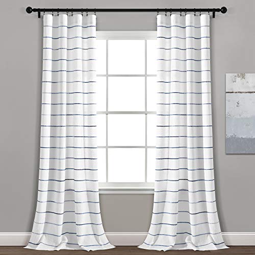 Lush-Decor-Navy-Ombre-Stripe-Yarn-Dyed-Cotton-Window-Curtain-Panel-Pair-84-x-40