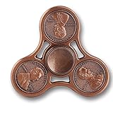 PleToy Spinner Fidget Toy Metal Triangle Hand Spinner - Premium High Speed Bearing - Stainless Steel Metal Frame - for Calm Focus ADHD Autism - Kids Adult - Spin 4-7 Minutes (Red Copper)