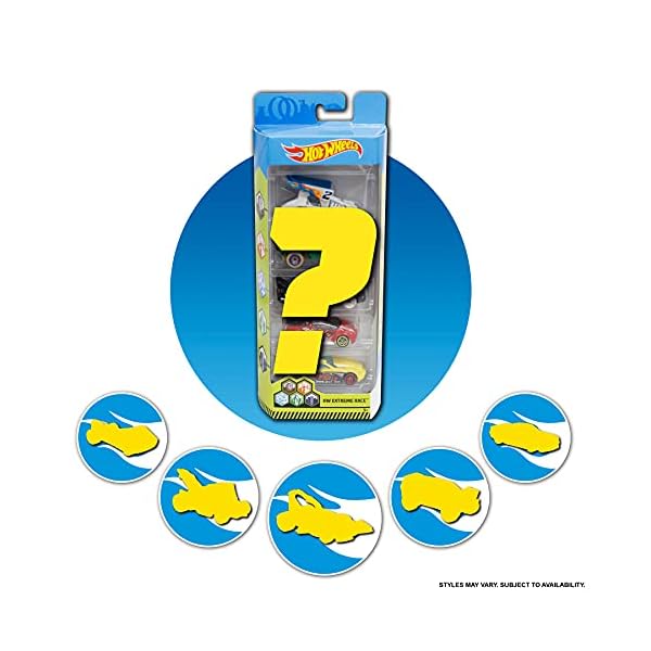 Hot Wheels 5-Car Pack of 1:64 Scale Vehicles, Gift for Collectors & Kids Ages 3 Years Old & Up (Styles May Vary), 1806